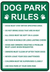 Dog Park Rules